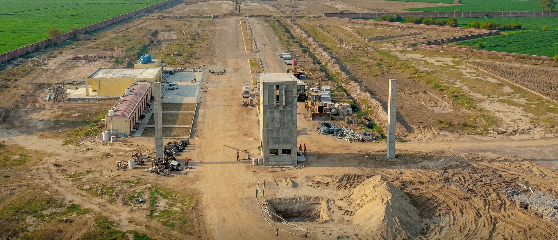 Aerial view of Lahore Future City development